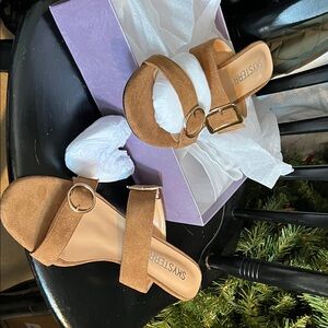 Brown Suede Heeled Sandals